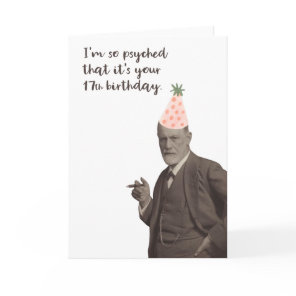 Sigmund Freud Funny 17th Birthday Psychology Card