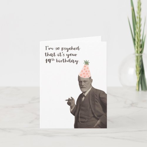 Sigmund Freud Funny 19th Birthday Psychology Card