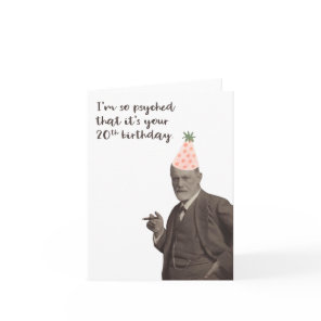 Sigmund Freud Funny 20th Birthday Psychology Card