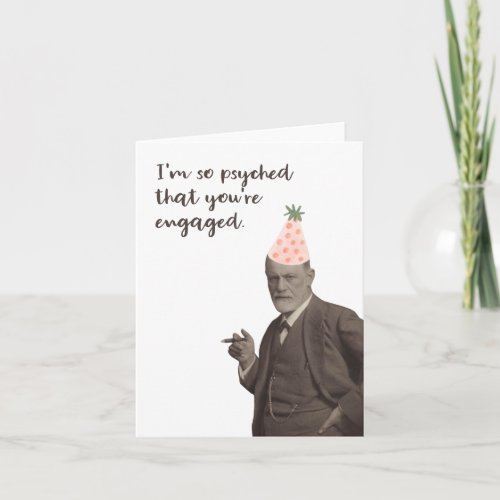 Sigmund Freud Funny Engagement Card