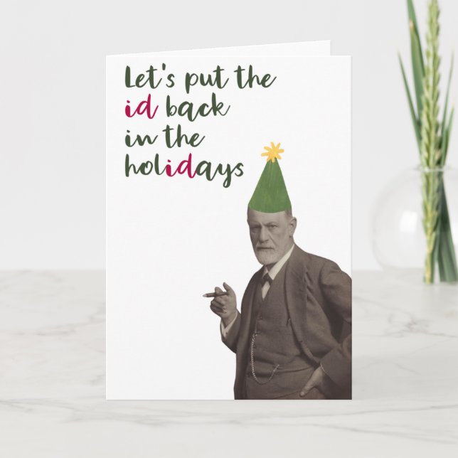 Sigmund Freud Funny Holiday Card (Front)