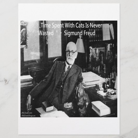 Sigmund Freud In His Office & Funny Cat Quote (Front)