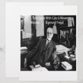 Sigmund Freud In His Office & Funny Cat Quote (Front/Back)
