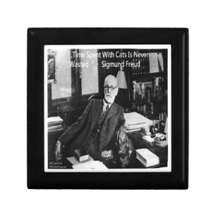Sigmund Freud In His Office & Funny Cat Quote Gift Box