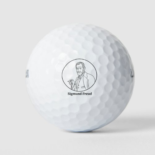 Sigmund Freud Line Portrait Golf Balls