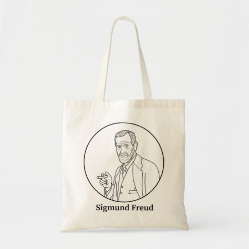 Sigmund Freud Line Portrait Tote Bag