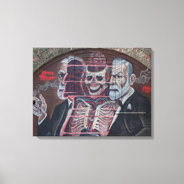 Sigmund Freud Street Art Canvas Print (Front)