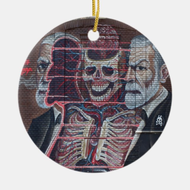 Sigmund Freud Street Art Ceramic Ornament (Front)