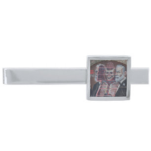 Sigmund Freud Street Art Silver Finish Tie Bar