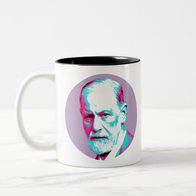 Sigmund Freud Two-Tone Coffee Mug (Left)