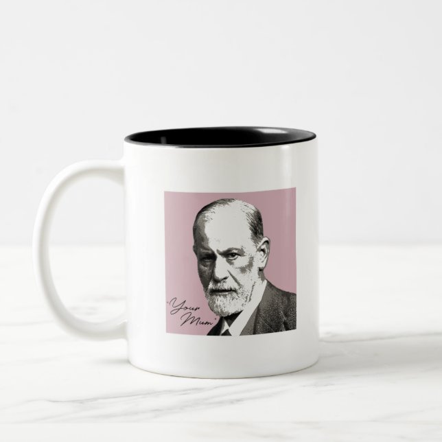 Sigmund Freud - Your Mom Two-Tone Coffee Mug (Left)