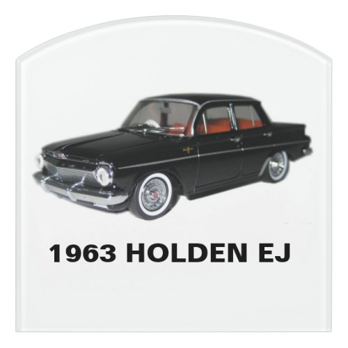 Sign 1963 EJ Holden Premier Sedan Black Door Sign