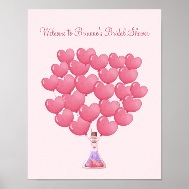 Sign a Balloon Poster, Bridal Shower, Baby Shower (Front)