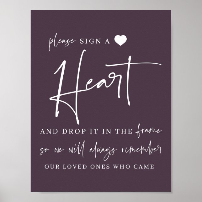 Sign a Heart | Wedding Guestbook Sign (Front)