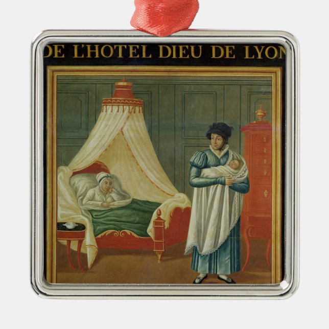 Sign advertising the services of a midwife metal ornament (Front)