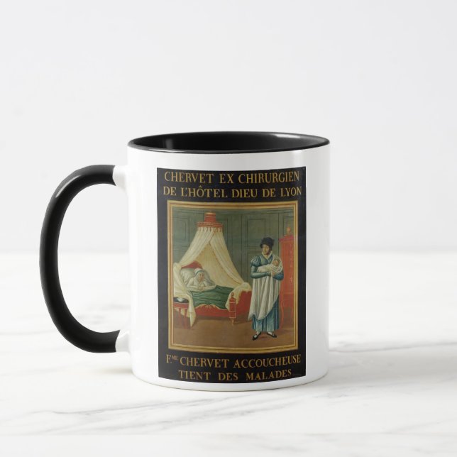 Sign advertising the services of a midwife mug (Left)