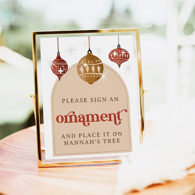 Sign an Ornament Retro Bauble Christmas Bridal (Creator Uploaded)