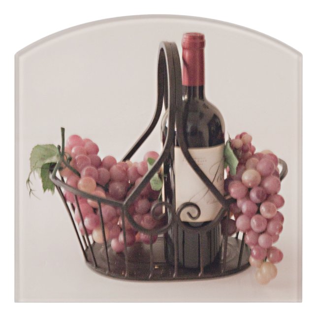 Sign Basket w/ Wine and Grapes (Contour Front)