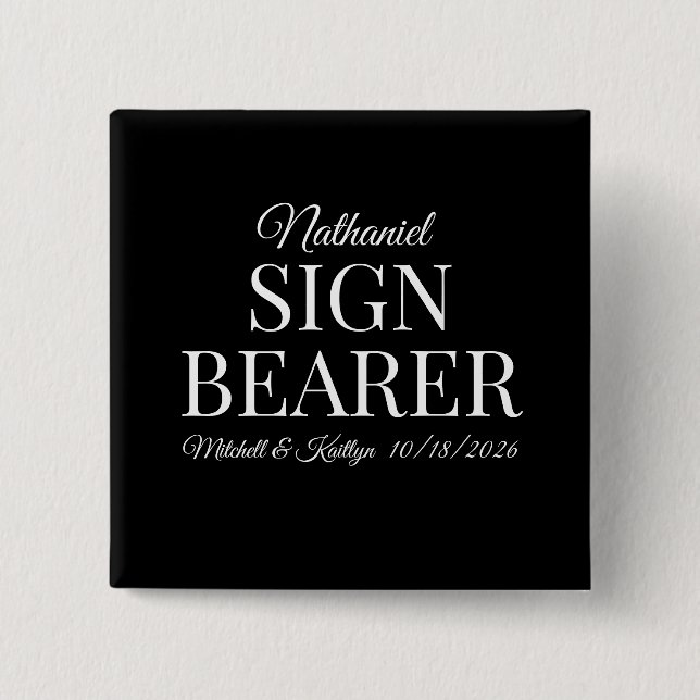 Sign Bearer Wedding Button (Front)