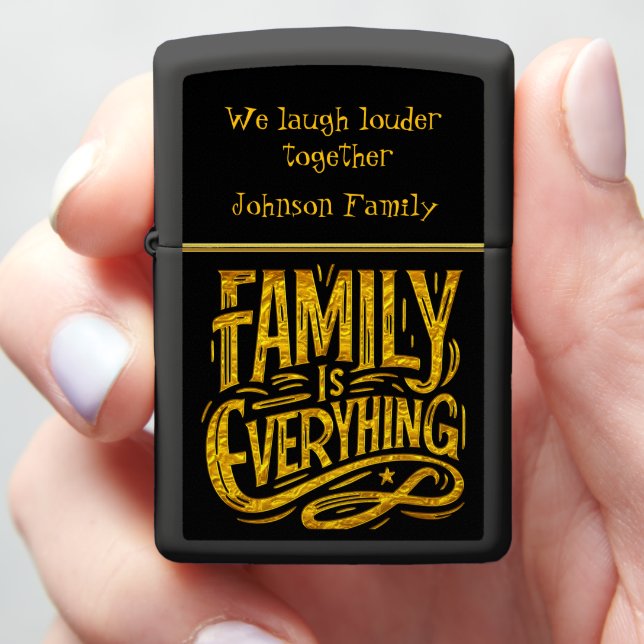 Sign Celebrating the Essence of Family Connection Zippo Lighter (In Hand)