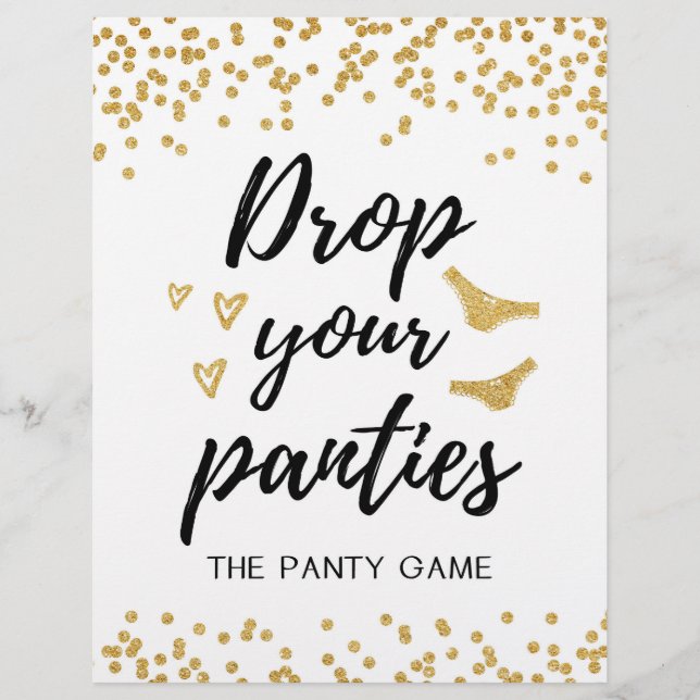 SIGN Drop your panties game, Bridal Shower (Front)