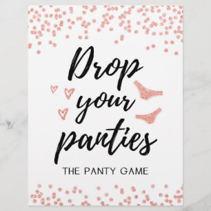 SIGN Drop your panties game, Bridal Shower