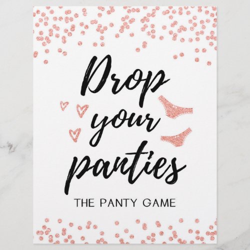 SIGN Drop your panties game Bridal Shower