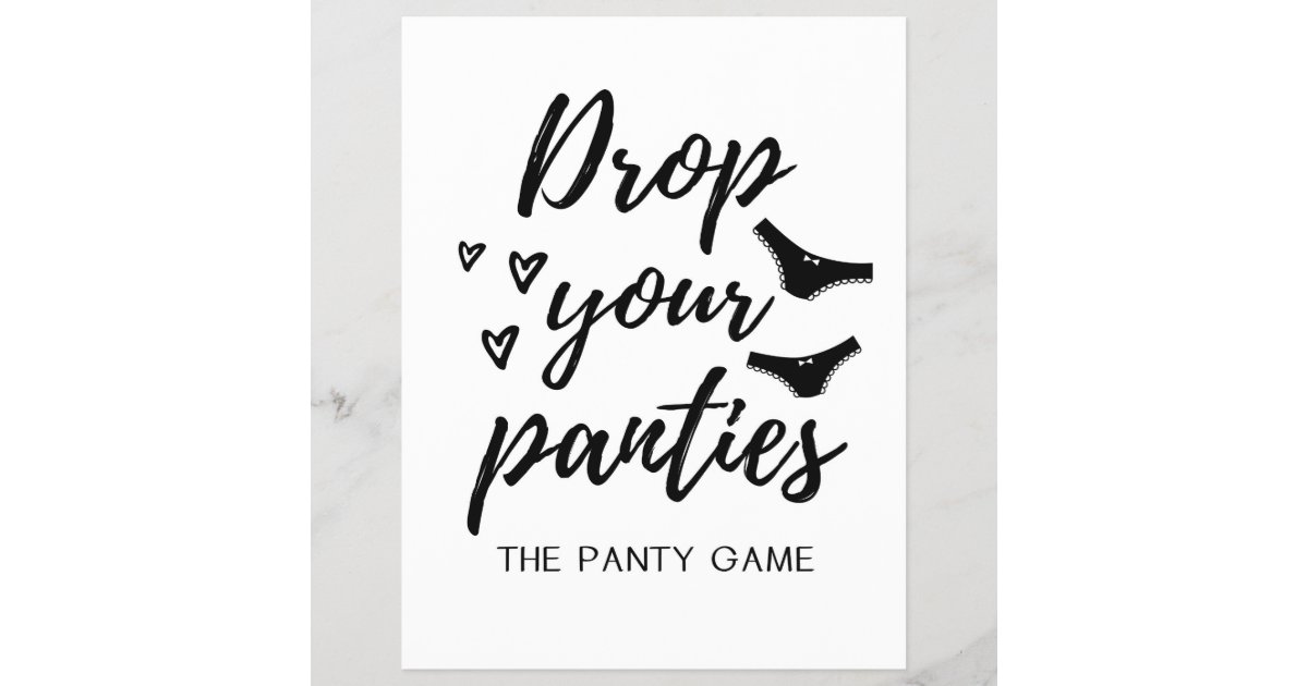 SIGN Drop your panties game, Bridal Shower | Zazzle