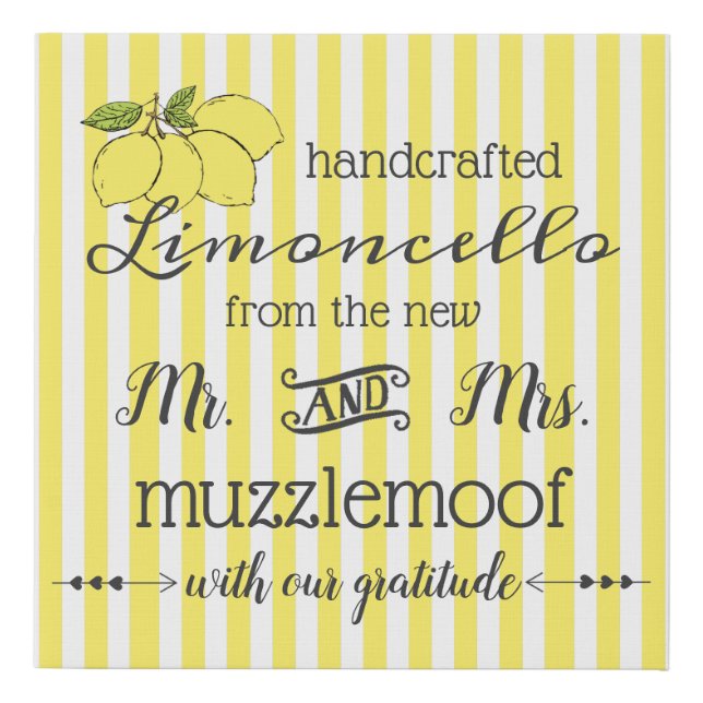 Sign For Limoncello Wedding  Favors | (Front)