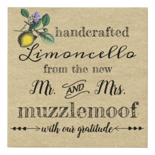 Sign For Vintage Limoncello Wedding  Favors  