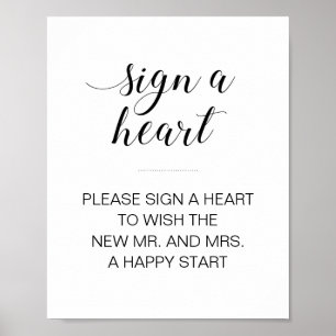 Sign Heart Drop Wedding Guest Book Sign