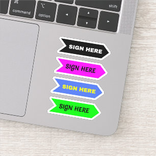 Sign Here (Signature) Arrow Sticker