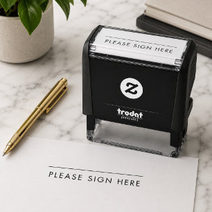 Sign Here Stamp Custom Office Document Signature