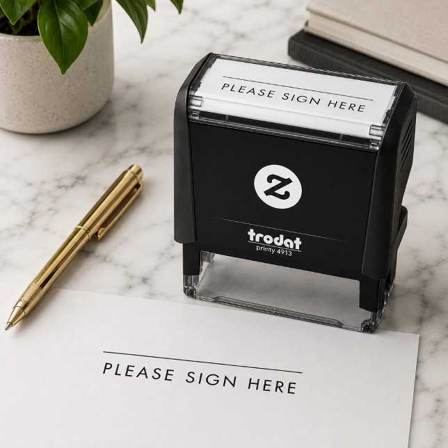 Sign Here Stamp | Custom Office Document Signature (Custom sign here stamp for office forms, contracts, waivers, receipts, and paperwork.)