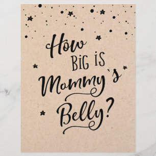 SIGN How big is Mommy's Belly? Baby Shower Game