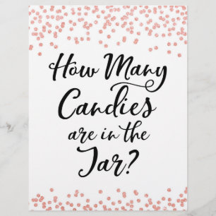 SIGN How many Candies in the Jar Baby Shower Game