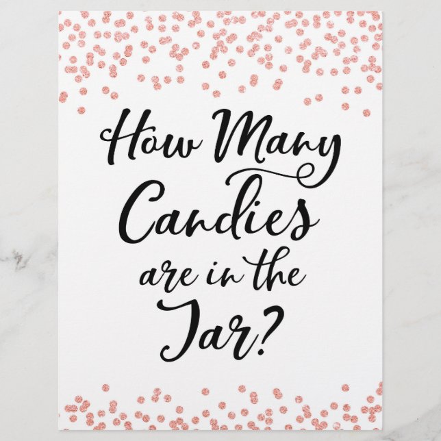 SIGN How many Candies in the Jar Baby Shower Game (Front)