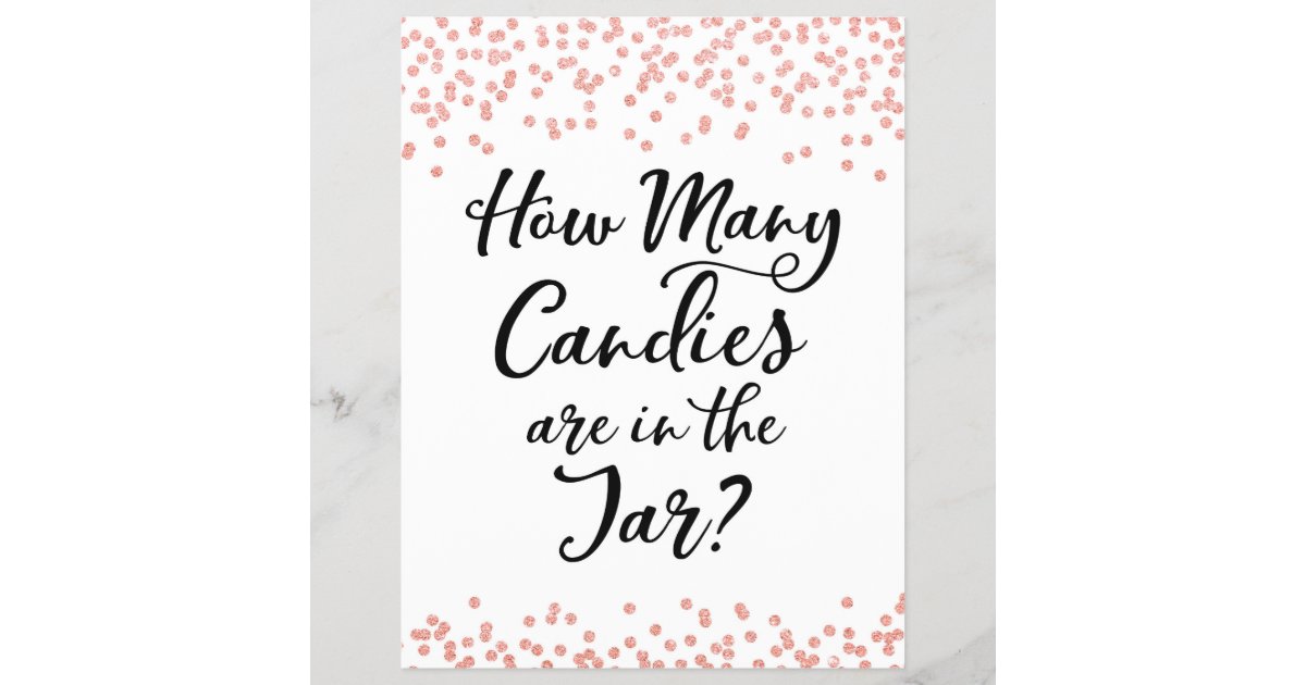 Sign How Many Candies In The Jar Baby Shower Game Zazzle Com