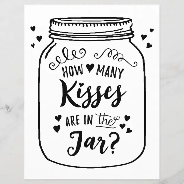 SIGN How many kisses are in the jar? | Zazzle