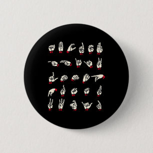Sign Language  - Alphabet A to Z ASL Deaf Awarenes Button
