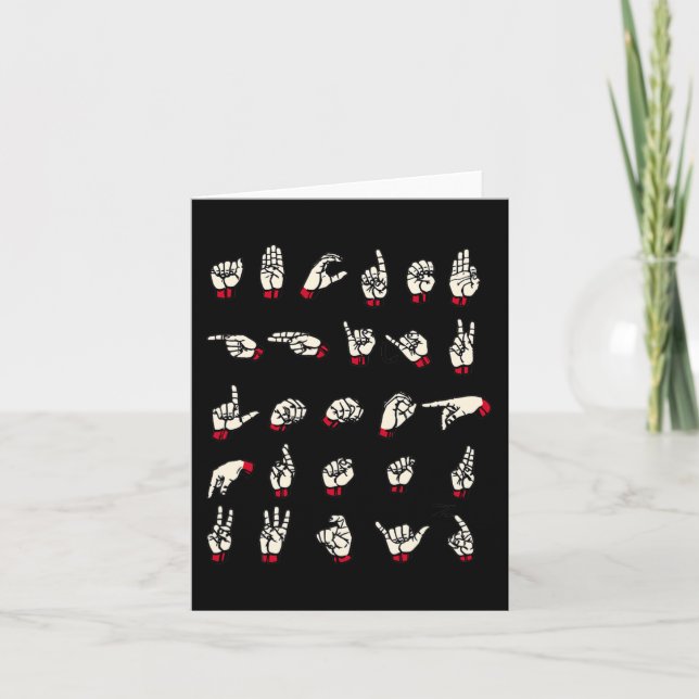 Sign Language  - Alphabet A to Z ASL Deaf Awarenes Card (Front)