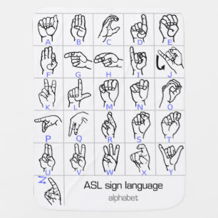 SIGN LANGUAGE ALPHABET baby blanket