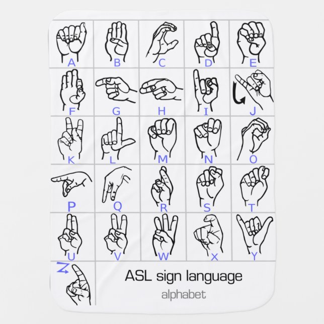 SIGN LANGUAGE ALPHABET baby blanket (Front)