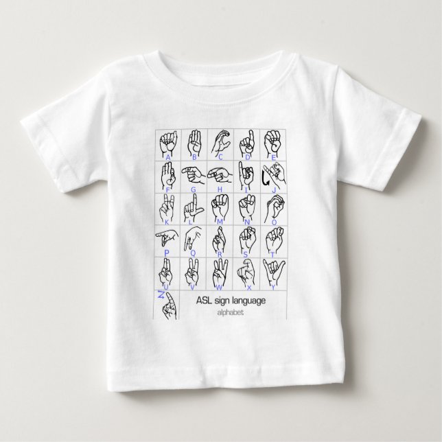 SIGN LANGUAGE ALPHABET baby shirt (Front)