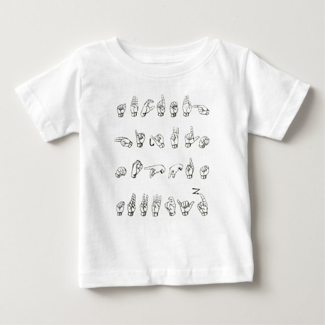 Sign Language Alphabet Baby T-Shirt (Front)