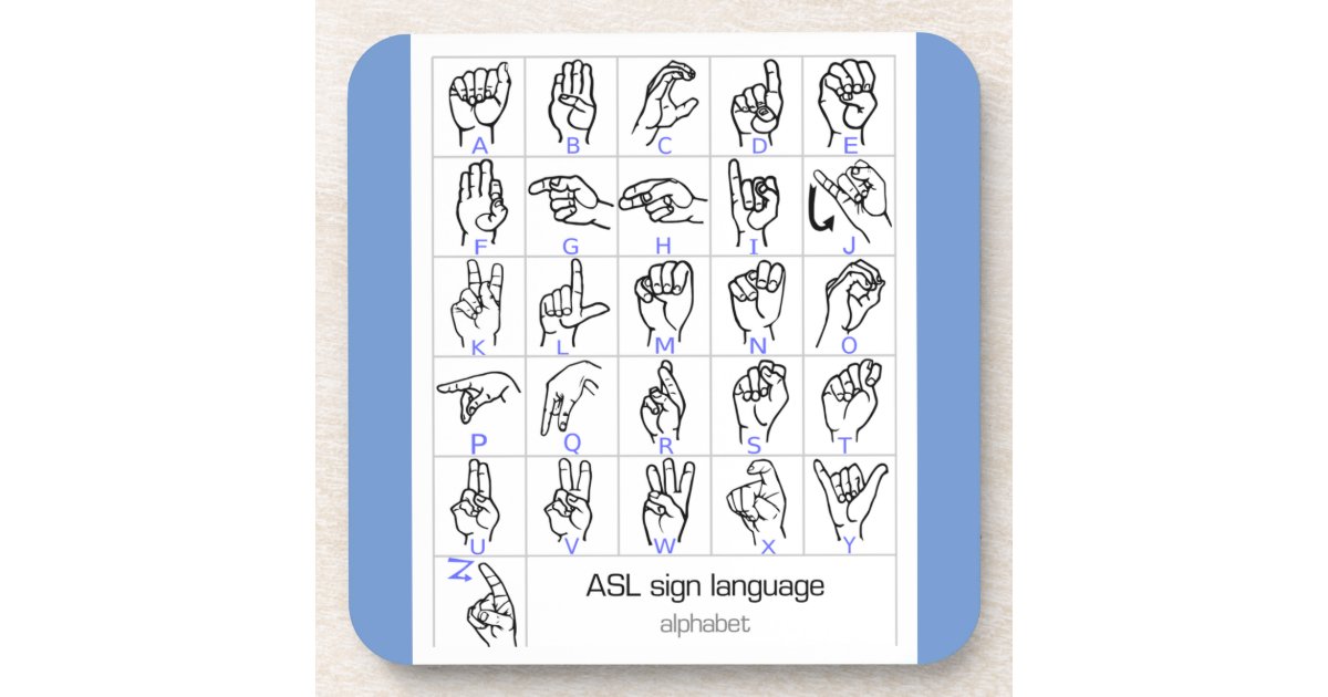 SIGN LANGUAGE ALPHABET coaster | Zazzle