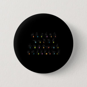 Sign Language Alphabet Design Deaf Awareness Button