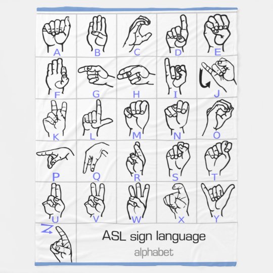 SIGN LANGUAGE ALPHABET fleece blanket