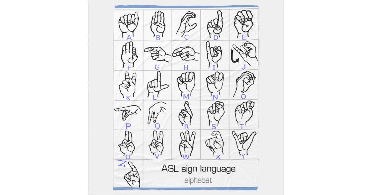 SIGN LANGUAGE ALPHABET fleece blanket Zazzle