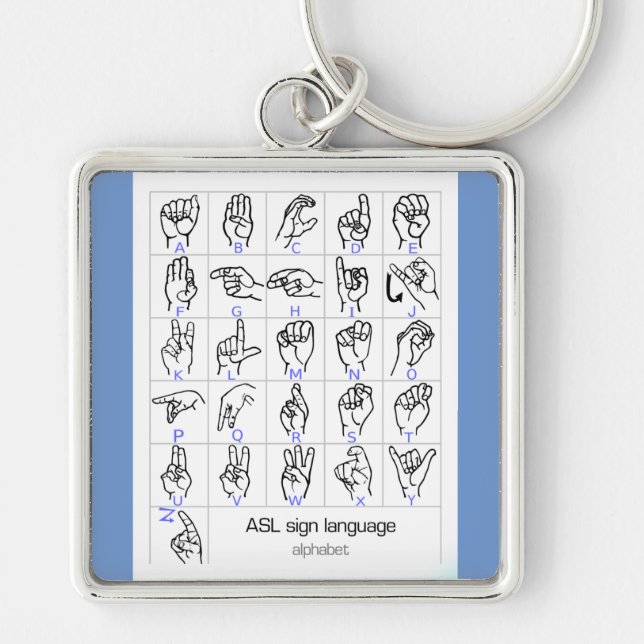 SIGN LANGUAGE ALPHABET keychain (Front)